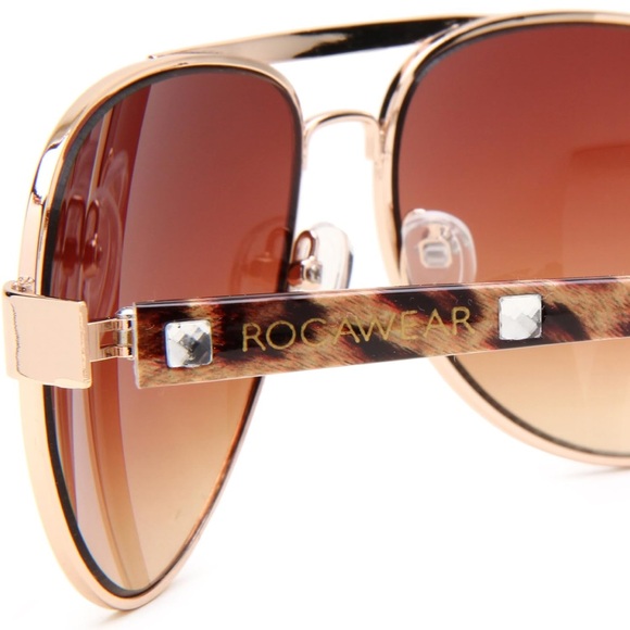 Rocawear Aviator Gold and Brown Sunglasses - Picture 4 of 7